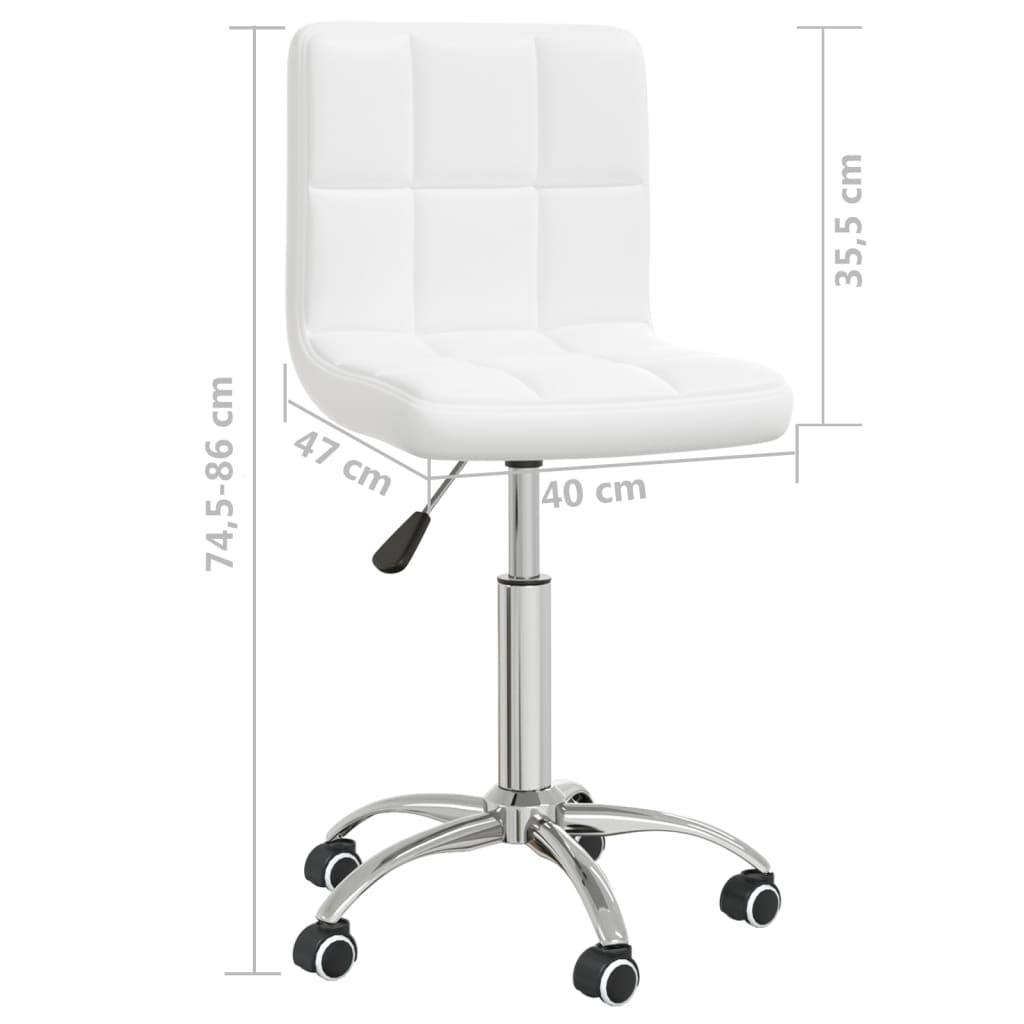 Chaise de bureau pivotante Blanc Similicuir - Xios Store SNC