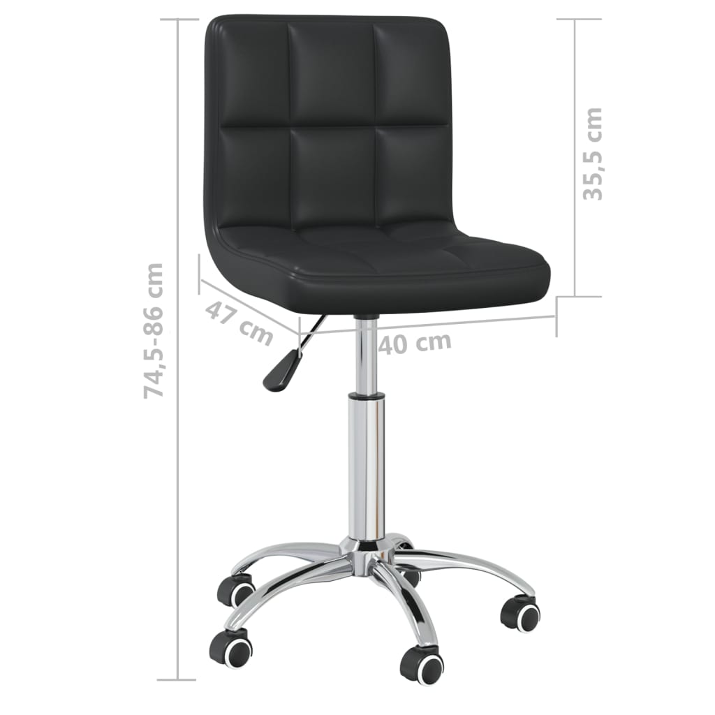 Chaise de bureau pivotante Noir Similicuir Chaises de bureau vidaXL   