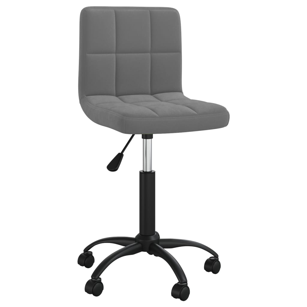 Chaise pivotante de bureau Gris foncé Velours Chaises de bureau vidaXL