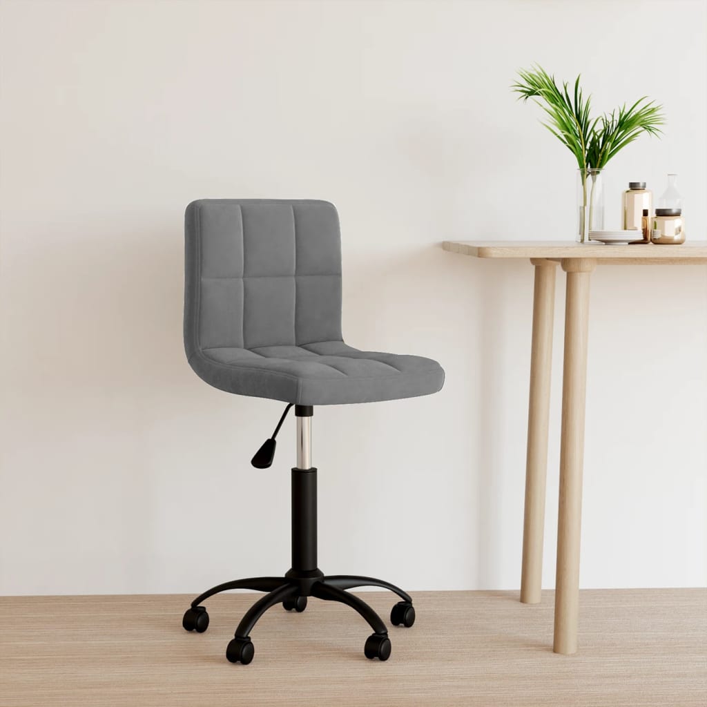 Chaise pivotante de bureau Gris foncé Velours Chaises de bureau vidaXL