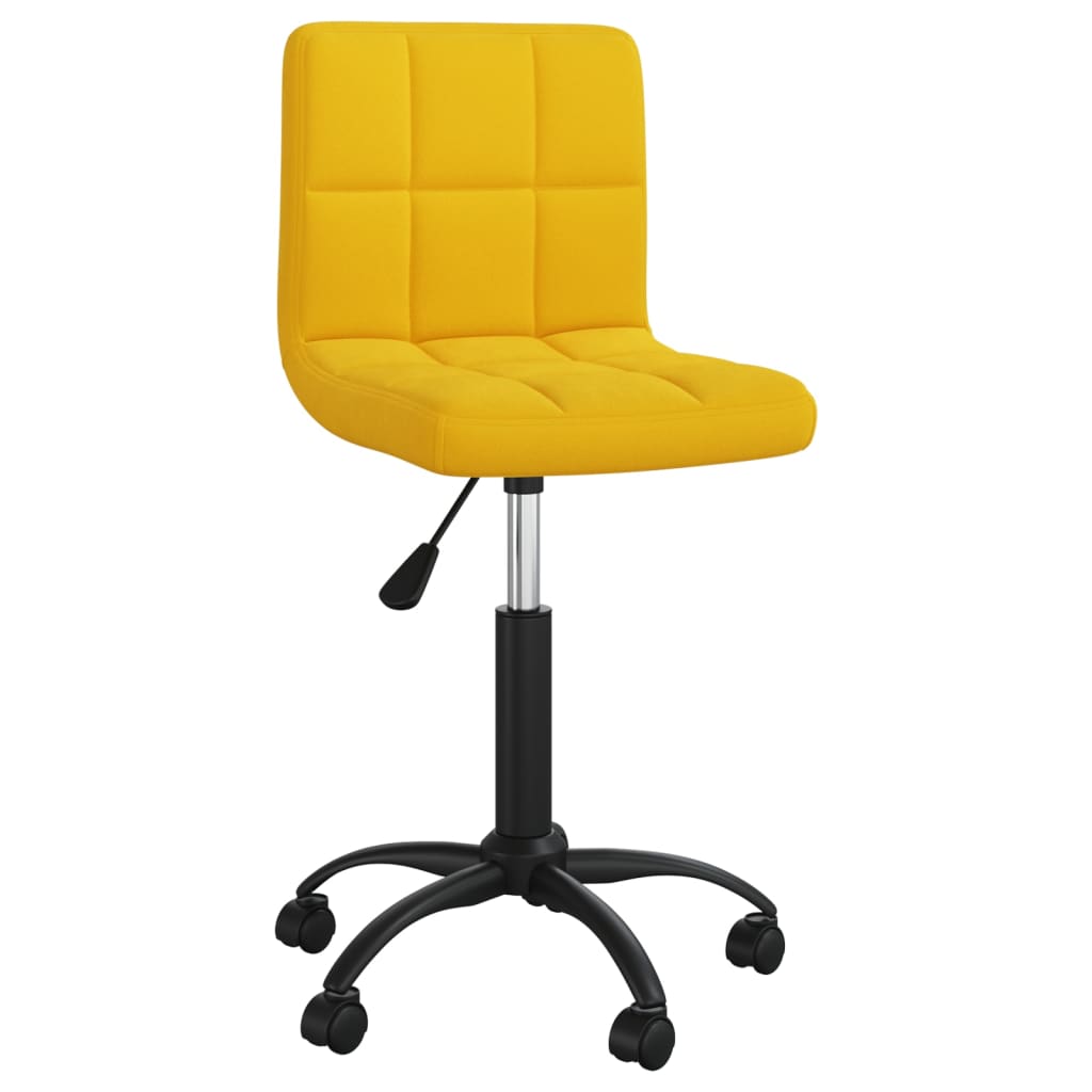 Chaise pivotante de bureau Jaune moutarde Velours Chaises de bureau vidaXL