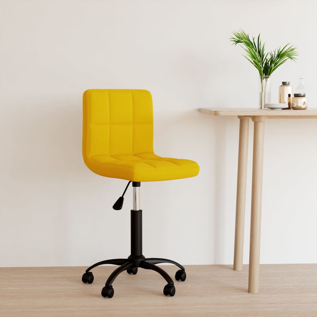 Chaise pivotante de bureau Jaune moutarde Velours Chaises de bureau vidaXL