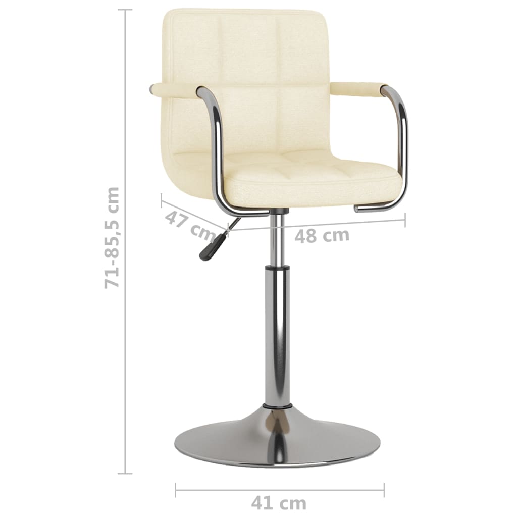 Tabouret de bar Crème Tissu Tabourets de bar vidaXL