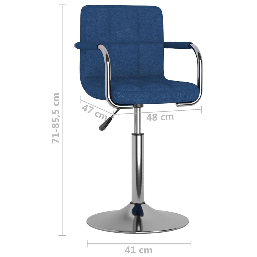 Tabouret de bar Bleu Tissu Tabourets de bar vidaXL