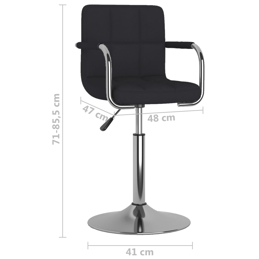 Tabouret de bar Noir Tissu Tabourets de bar vidaXL