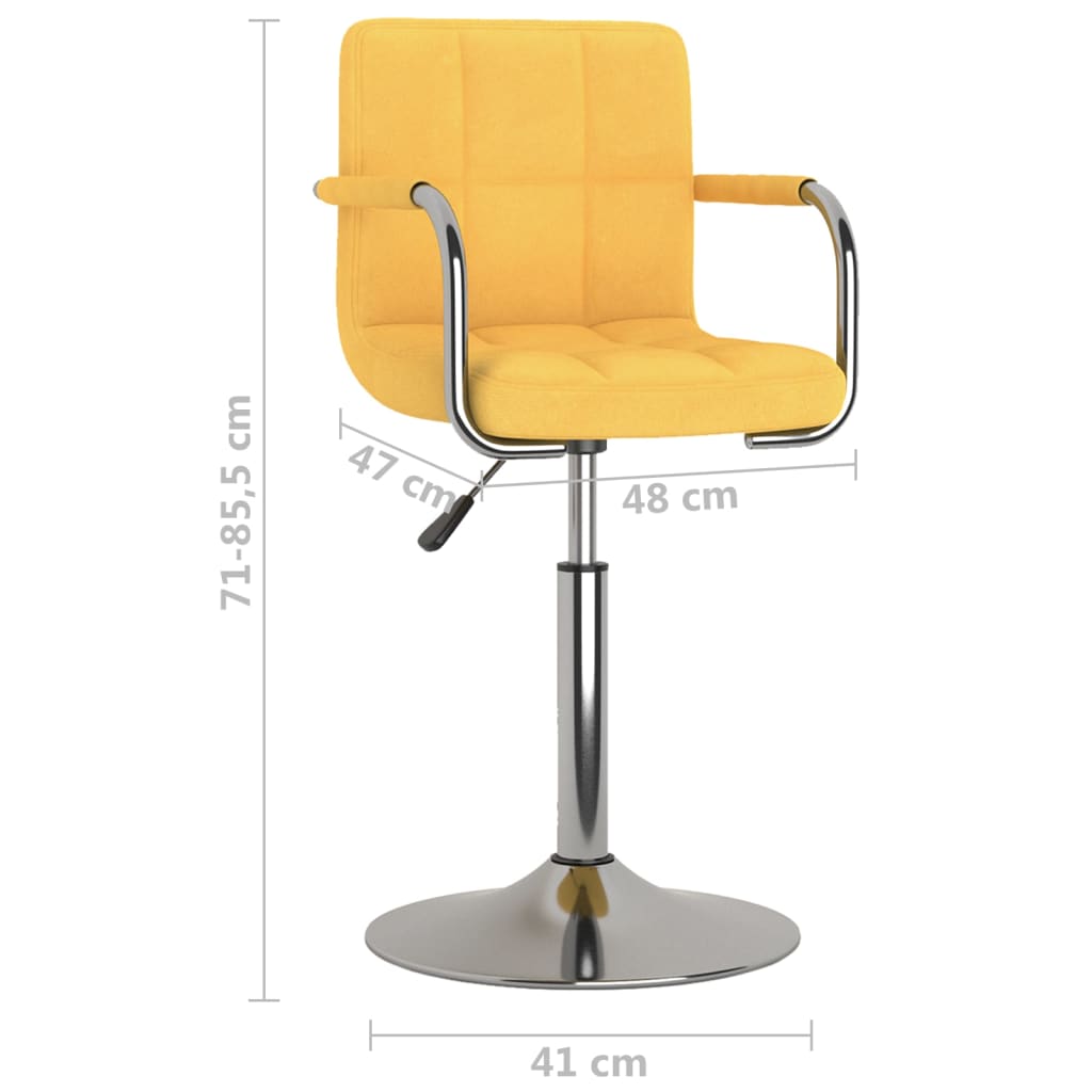 Tabouret de bar Jaune Tissu Tabourets de bar vidaXL