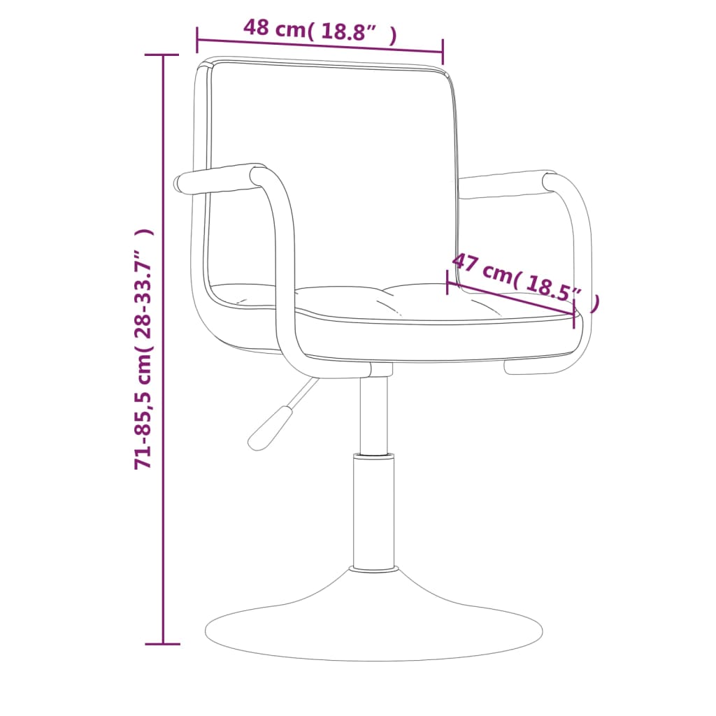 Tabouret de bar Gris foncé Velours Tabourets de bar vidaXL   