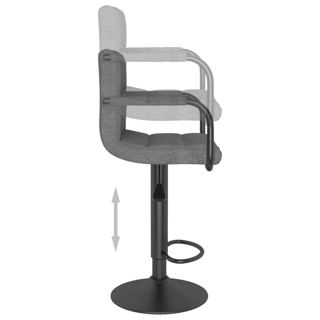 Tabouret de bar Gris clair Tissu Tabourets de bar vidaXL