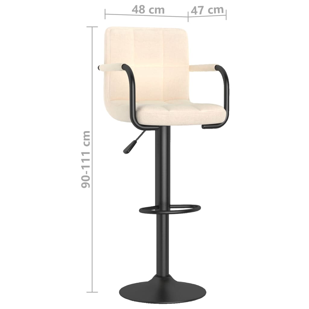 Tabouret de bar Crème Tissu Tabourets de bar vidaXL