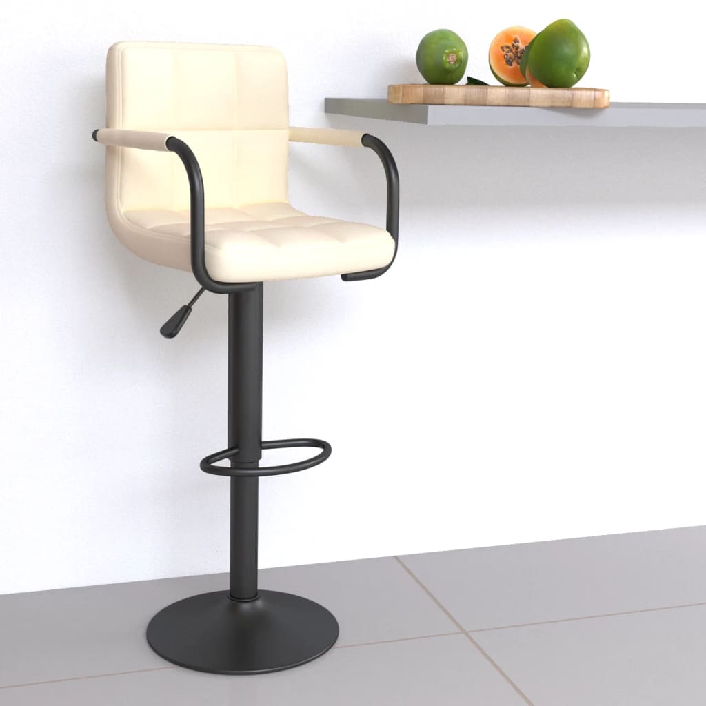 Tabouret de bar Crème Tissu Tabourets de bar vidaXL