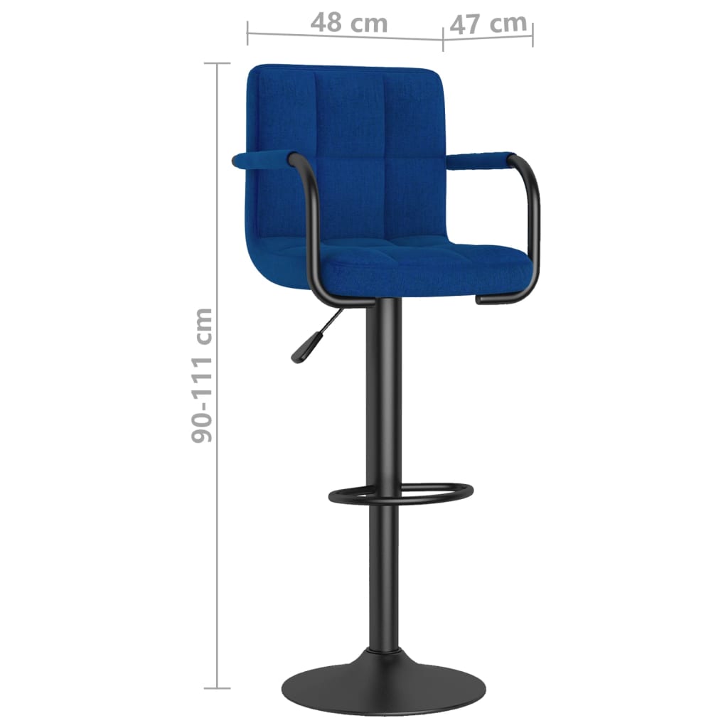 Tabouret de bar Bleu Tissu Tabourets de bar vidaXL