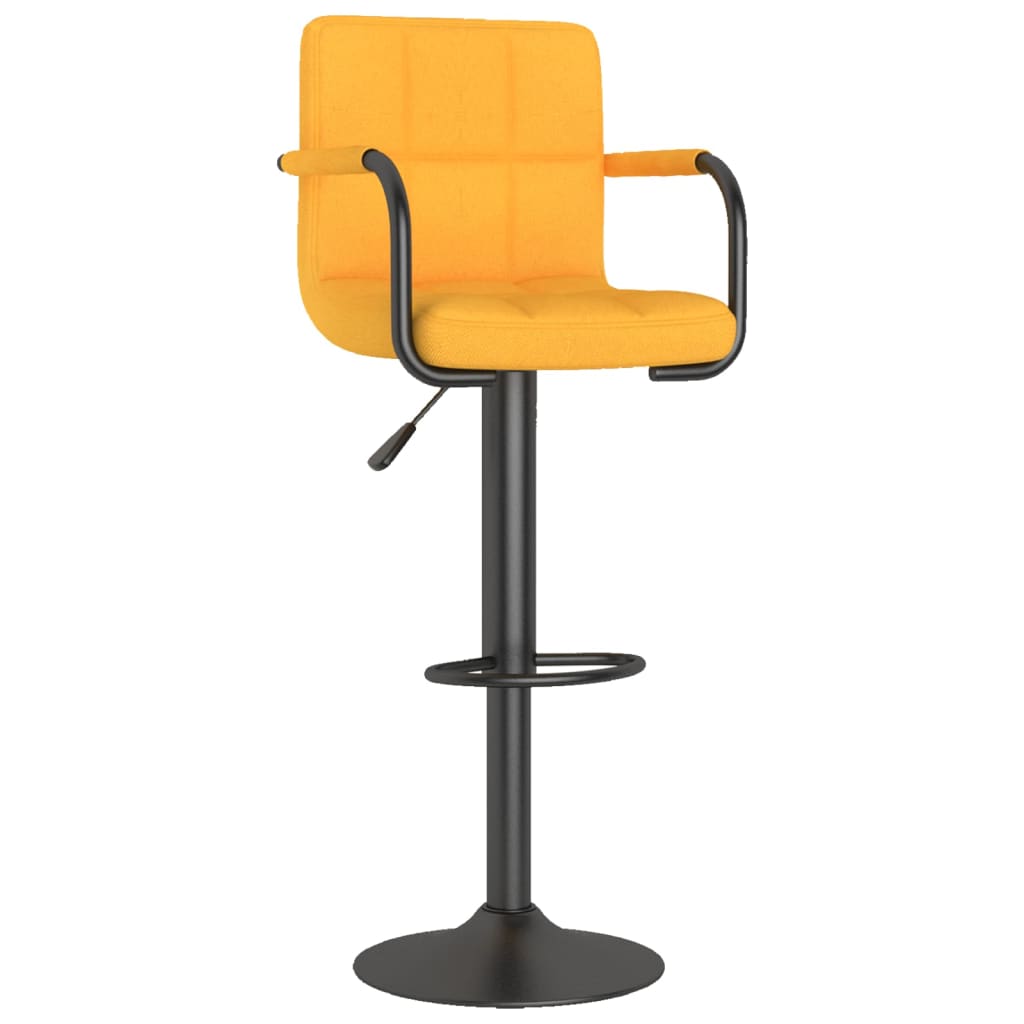 Tabouret de bar Jaune moutarde Tissu Tabourets de bar vidaXL