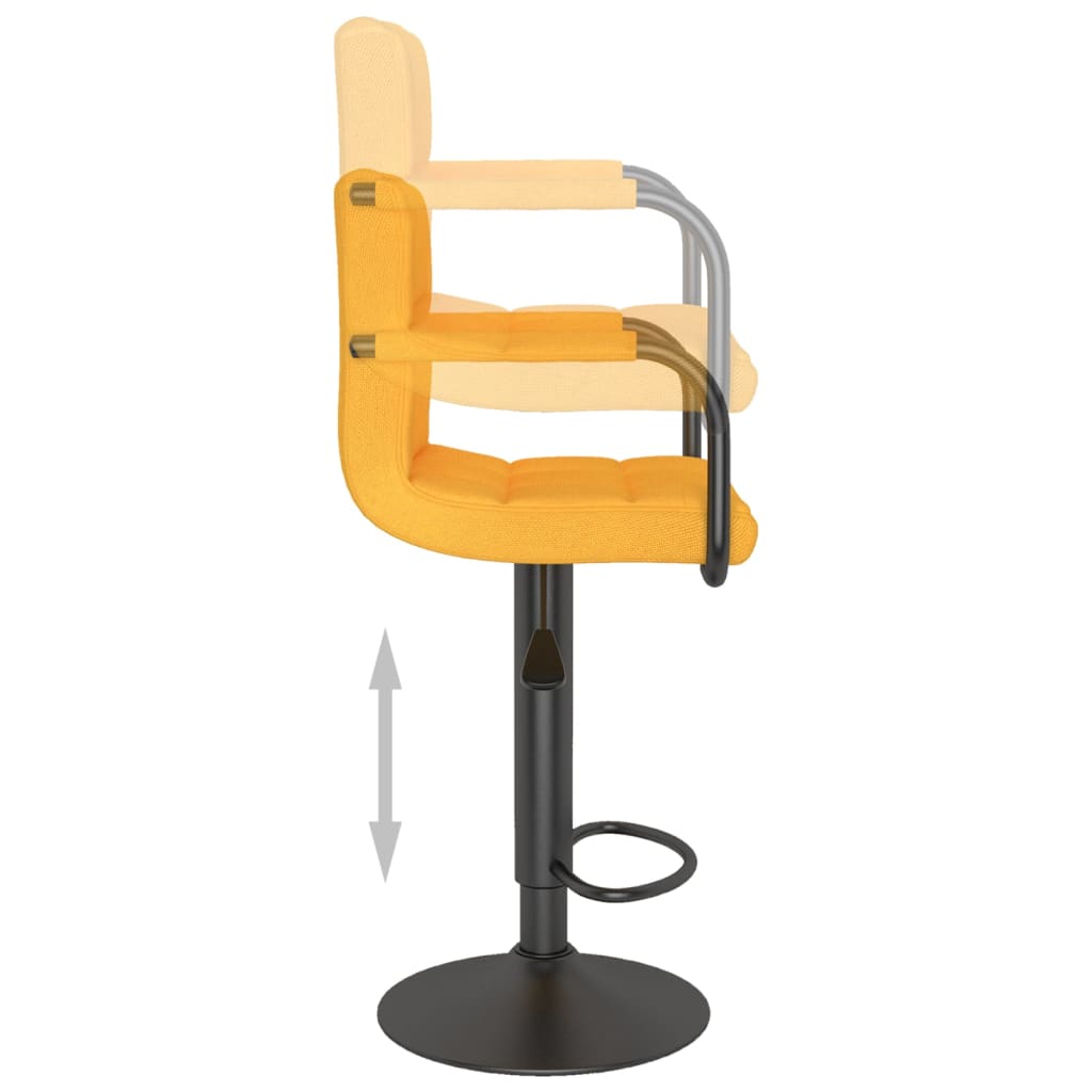 Tabouret de bar Jaune moutarde Tissu Tabourets de bar vidaXL