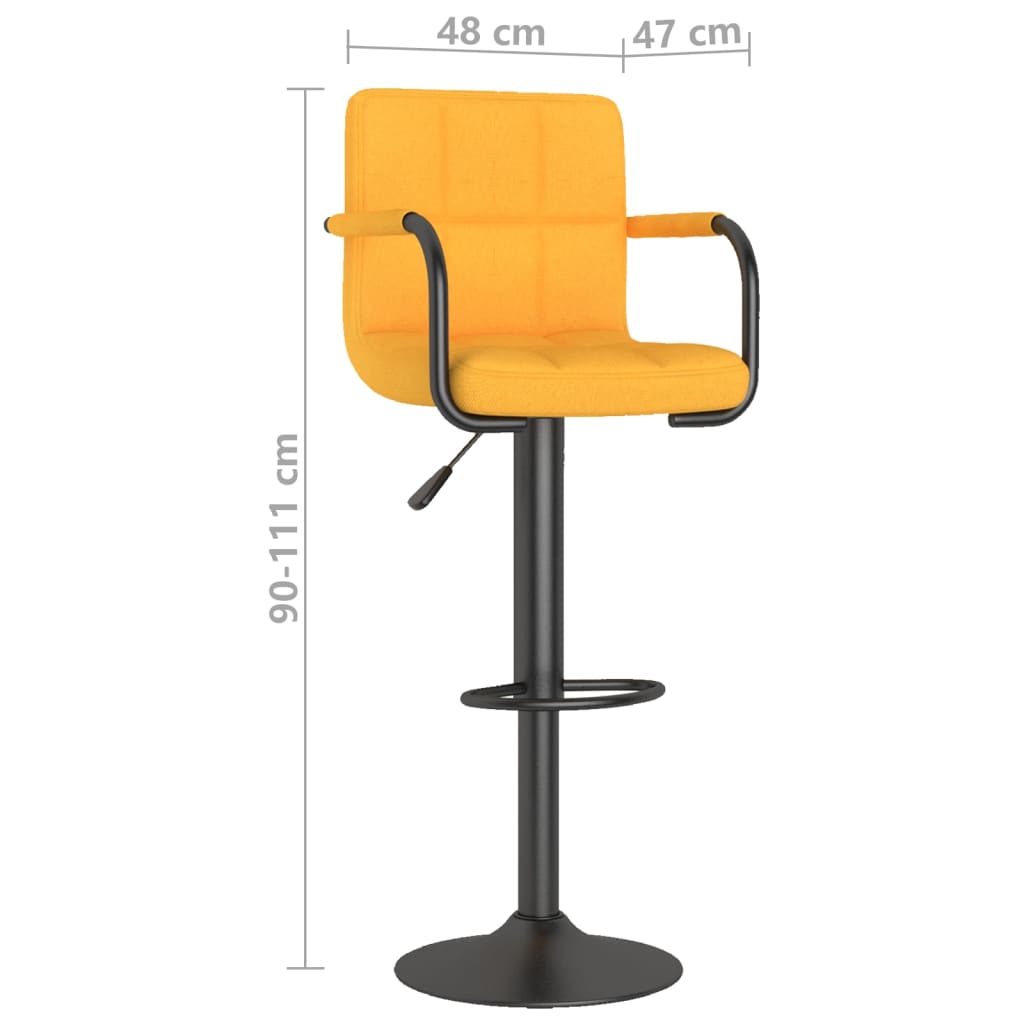 Tabouret de bar Jaune moutarde Tissu Tabourets de bar vidaXL