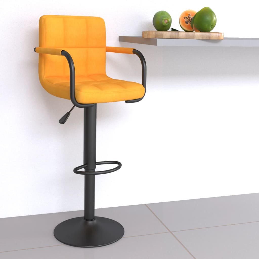 Tabouret de bar Jaune moutarde Tissu Tabourets de bar vidaXL