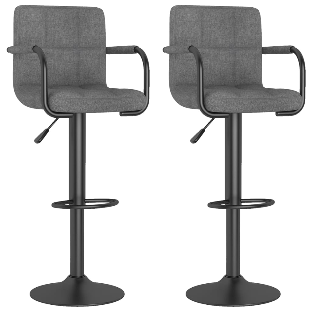 Tabourets de bar lot de 2 gris clair tissu Tabourets de bar vidaXL