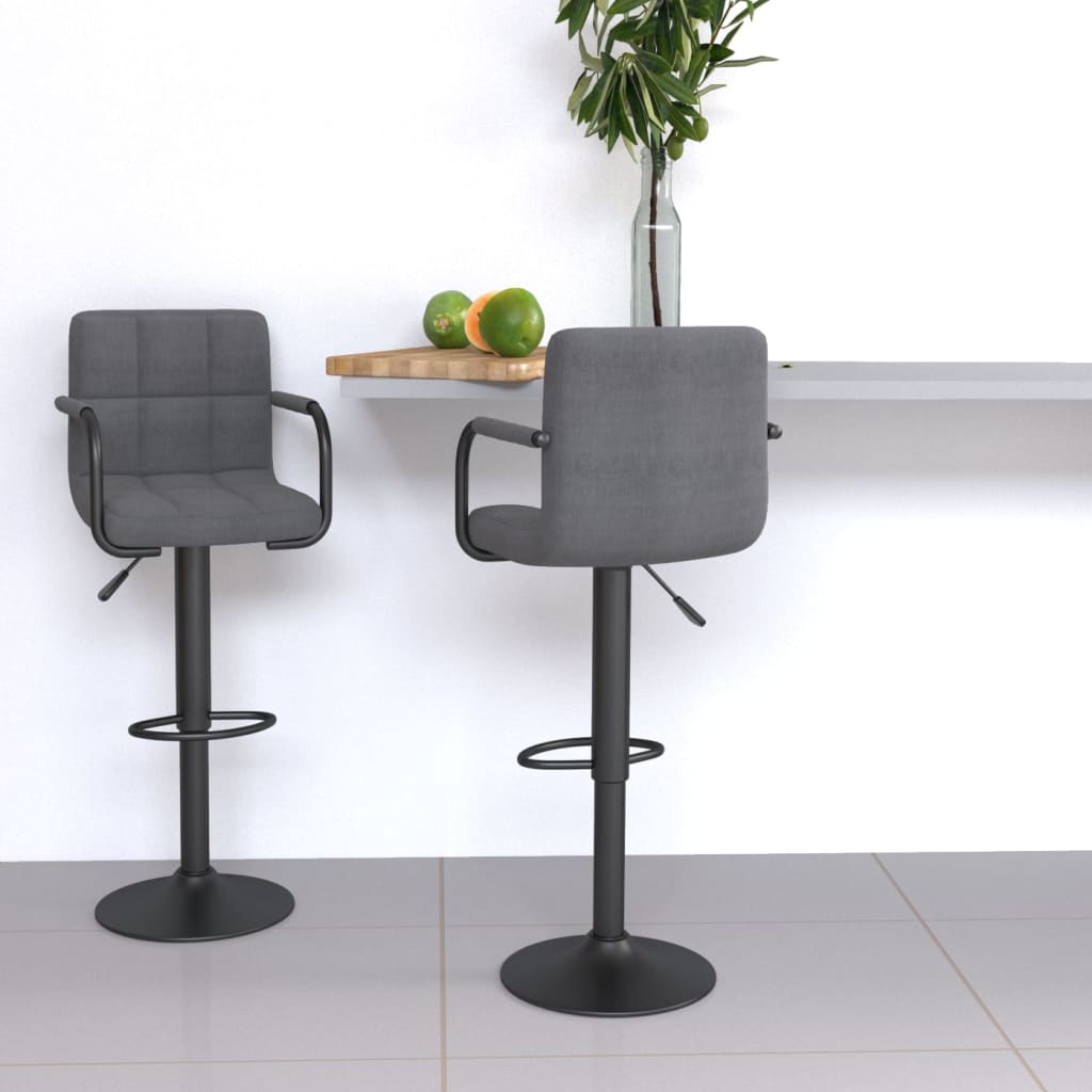 Tabourets de bar lot de 2 gris clair tissu Tabourets de bar vidaXL