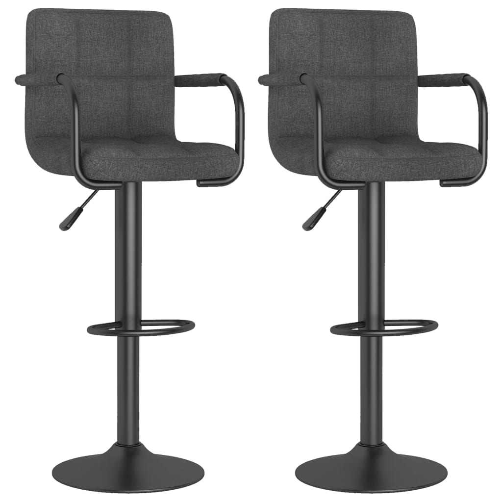 Tabourets de bar lot de 2 gris foncé tissu Tabourets de bar vidaXL