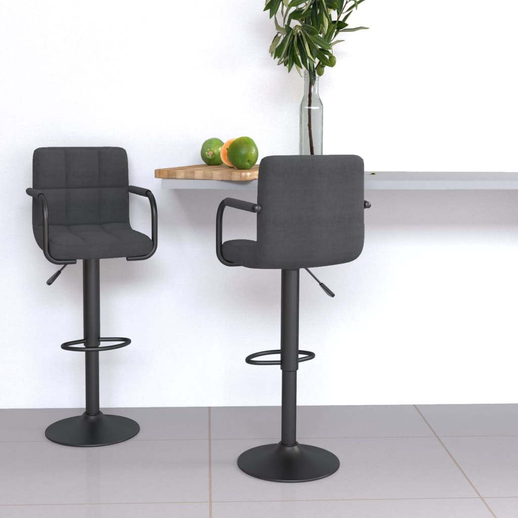 Tabourets de bar lot de 2 gris foncé tissu Tabourets de bar vidaXL