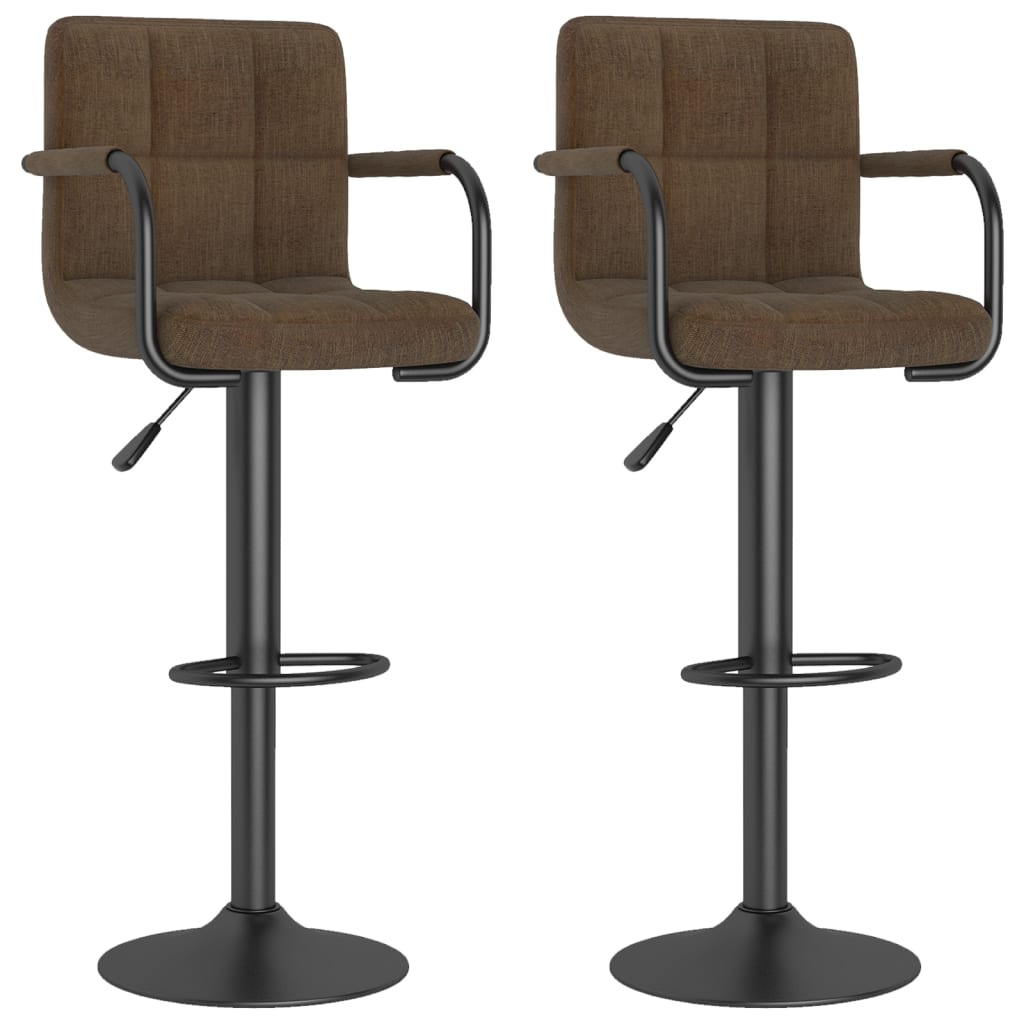 Tabourets de bar lot de 2 marron tissu Tabourets de bar vidaXL