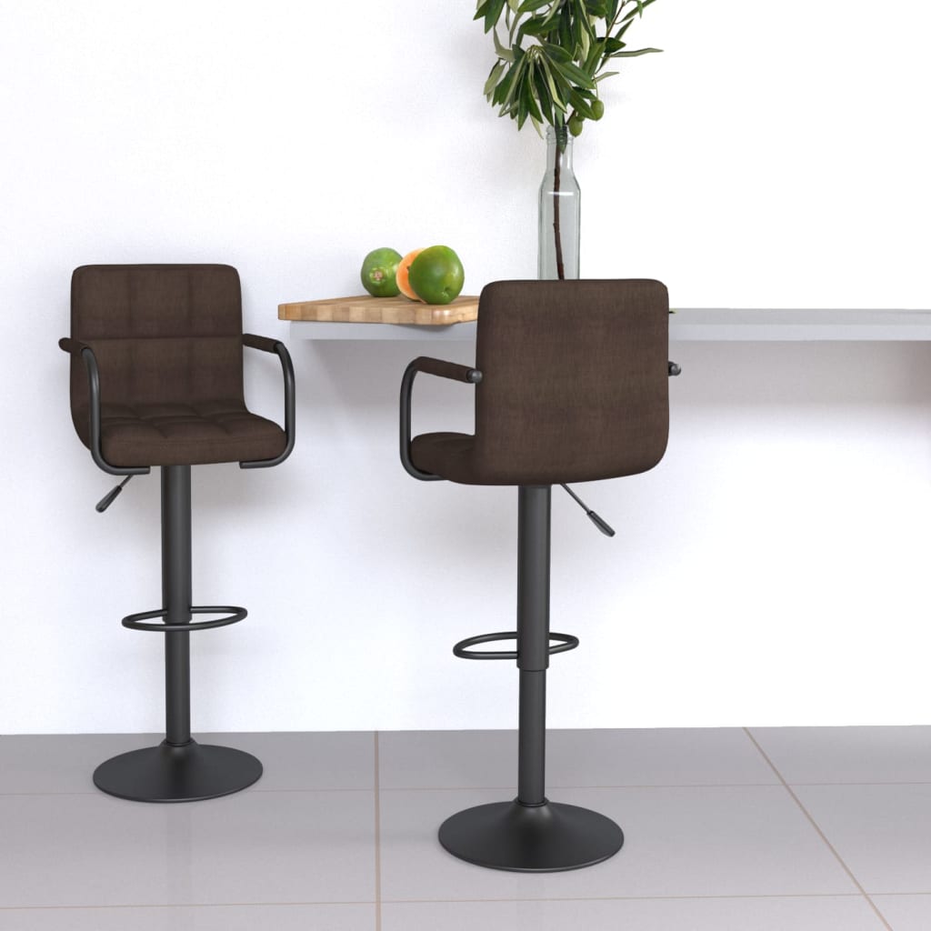 Tabourets de bar lot de 2 marron tissu Tabourets de bar vidaXL