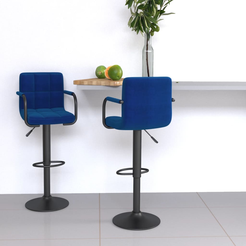 Tabourets de bar lot de 2 bleu tissu Tabourets de bar vidaXL