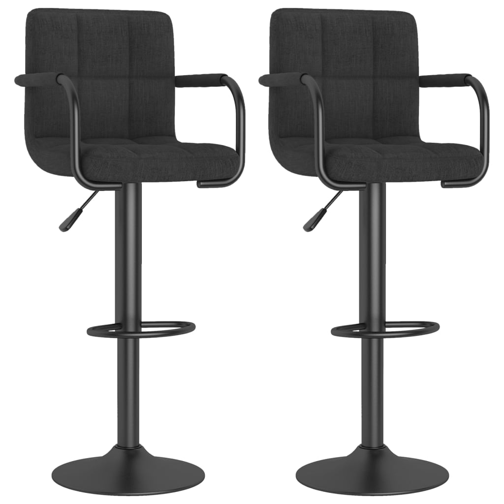 Tabourets de bar lot de 2 noir tissu Tabourets de bar vidaXL