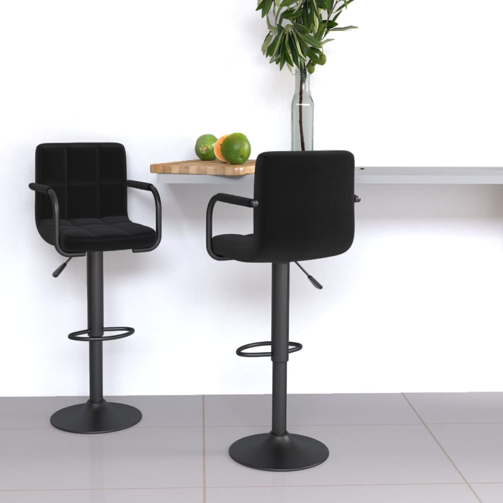 Tabourets de bar lot de 2 noir tissu Tabourets de bar vidaXL