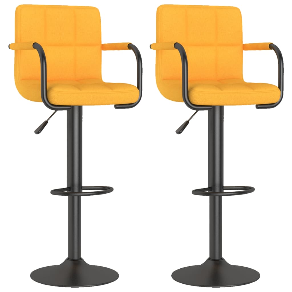 Tabourets de bar lot de 2 jaune moutarde tissu Tabourets de bar vidaXL