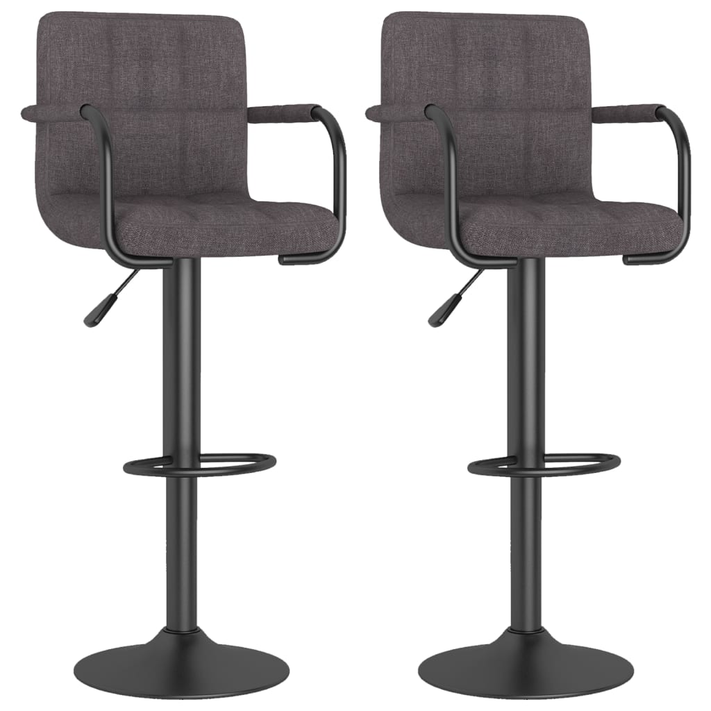 Tabourets de bar lot de 2 taupe tissu Tabourets de bar vidaXL