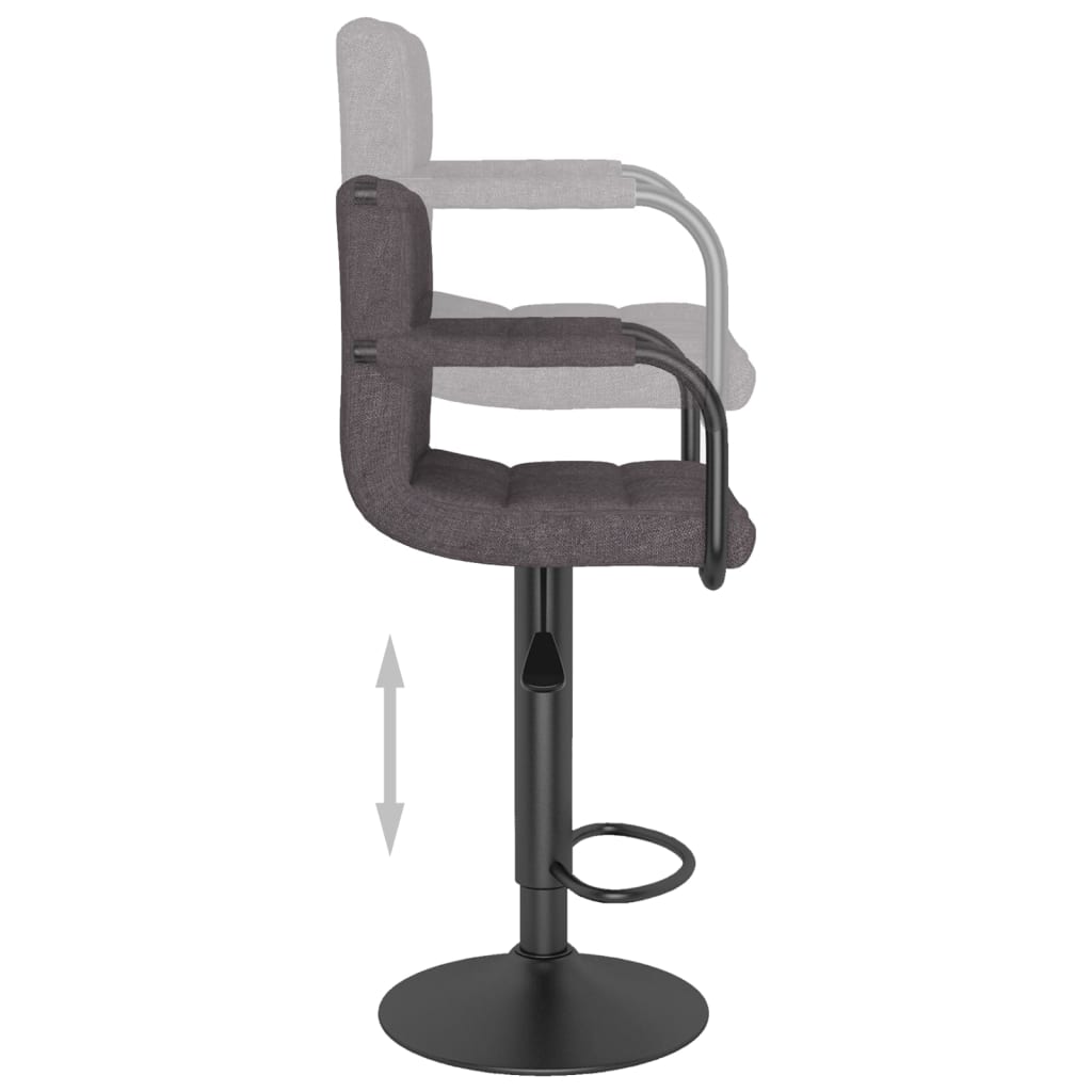 Tabourets de bar lot de 2 taupe tissu Tabourets de bar vidaXL