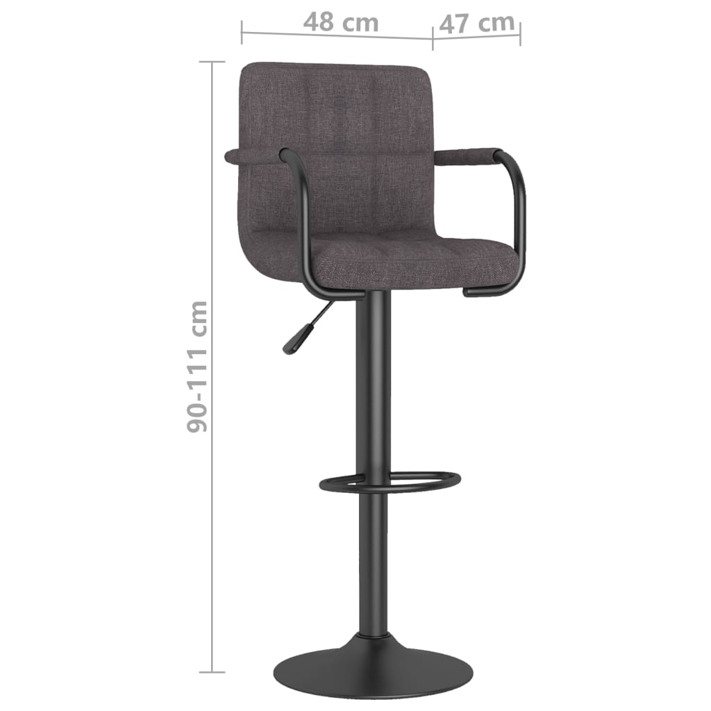 Tabourets de bar lot de 2 taupe tissu Tabourets de bar vidaXL