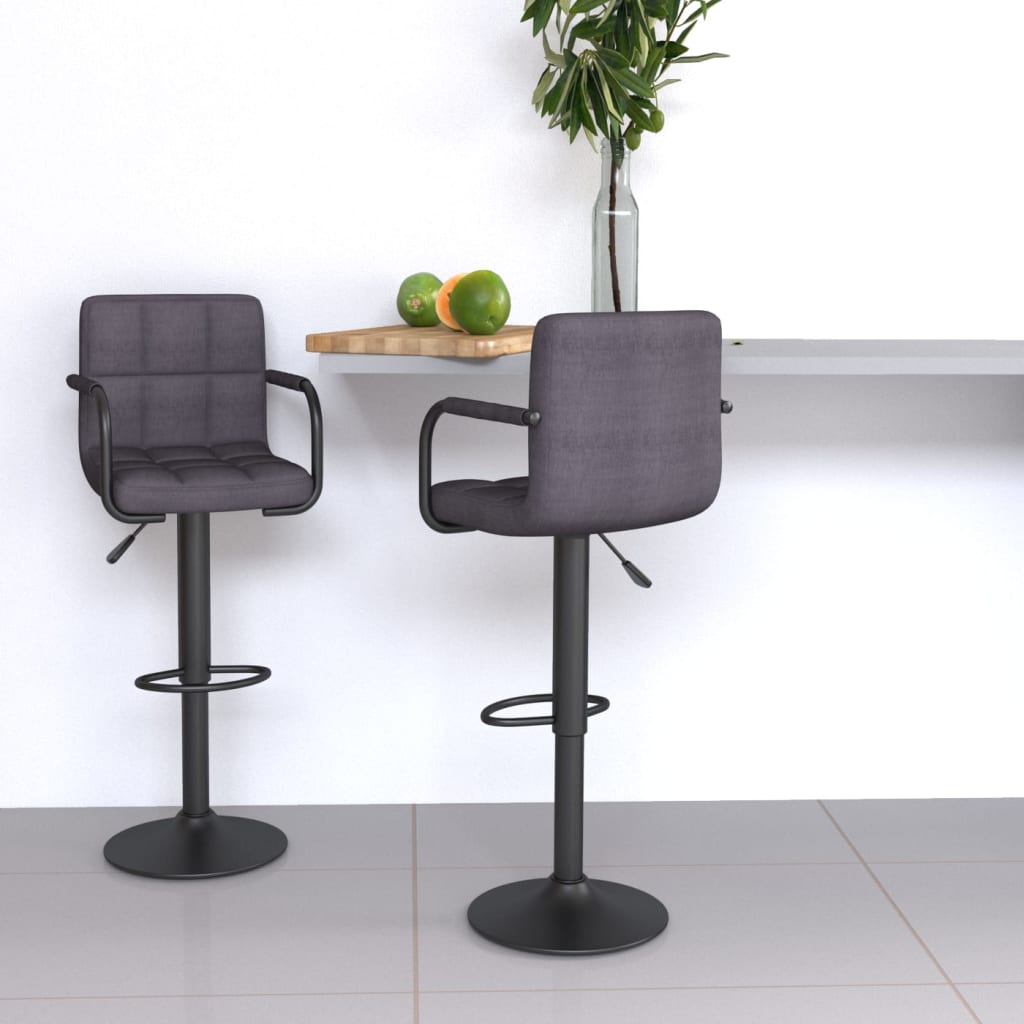 Tabourets de bar lot de 2 taupe tissu Tabourets de bar vidaXL