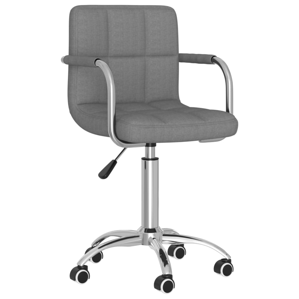 Chaise pivotante de bureau Gris clair Tissu Chaises de bureau vidaXL