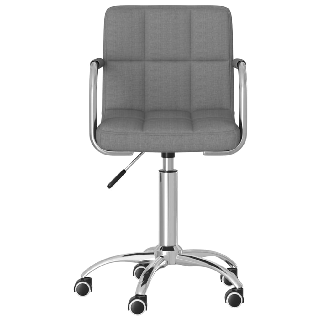 Chaise pivotante de bureau Gris clair Tissu Chaises de bureau vidaXL