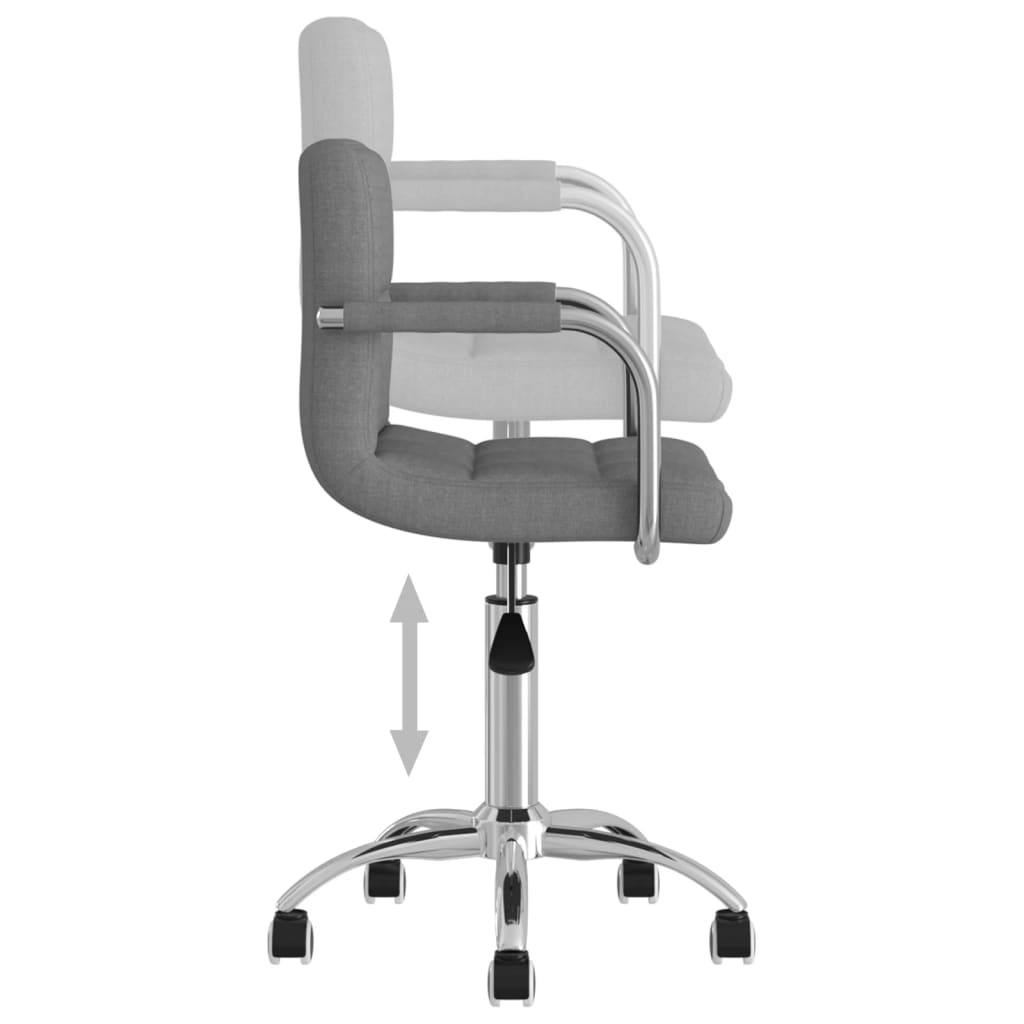 Chaise pivotante de bureau Gris clair Tissu Chaises de bureau vidaXL