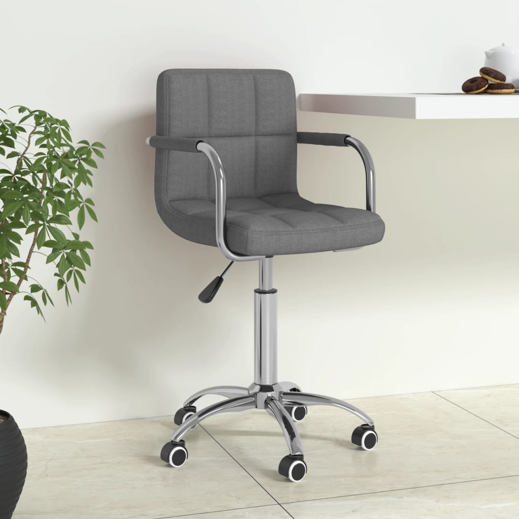 Chaise pivotante de bureau Gris clair Tissu Chaises de bureau vidaXL