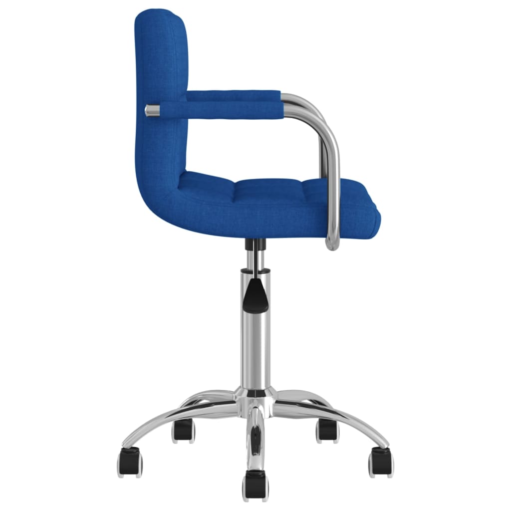 Chaise pivotante de bureau Bleu Tissu Chaises de bureau vidaXL