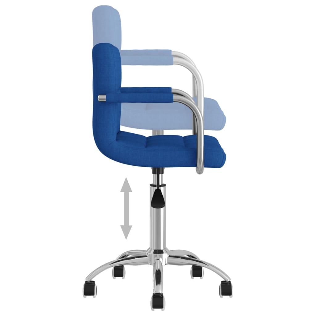 Chaise pivotante de bureau Bleu Tissu Chaises de bureau vidaXL