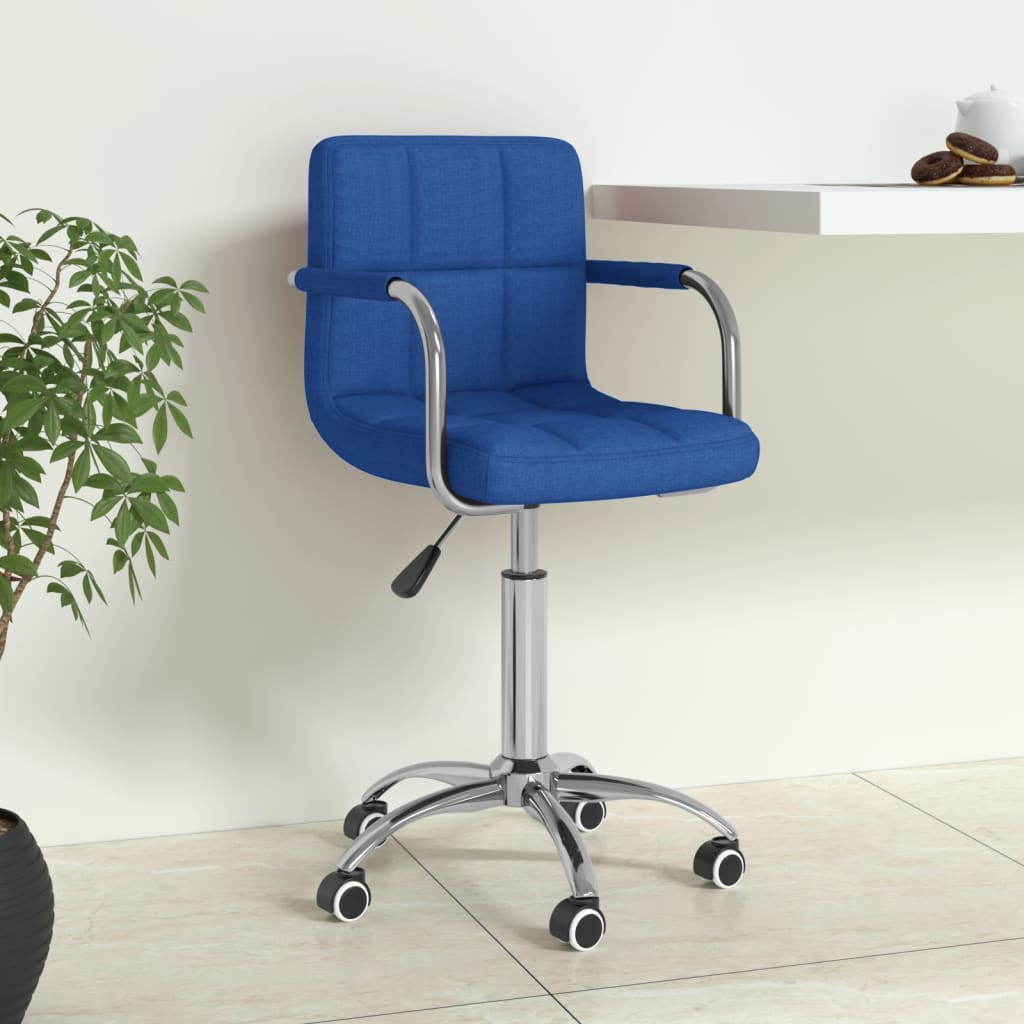 Chaise pivotante de bureau Bleu Tissu Chaises de bureau vidaXL