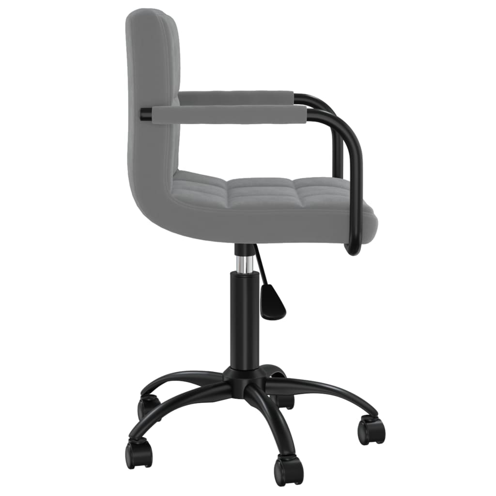 Chaise pivotante de bureau Gris foncé Velours Chaises de bureau vidaXL   