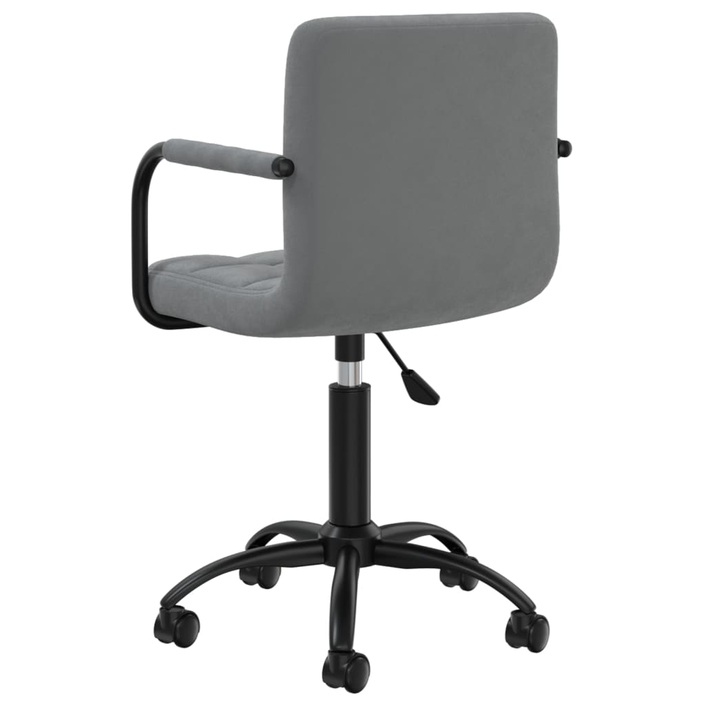 Chaise pivotante de bureau Gris foncé Velours Chaises de bureau vidaXL   