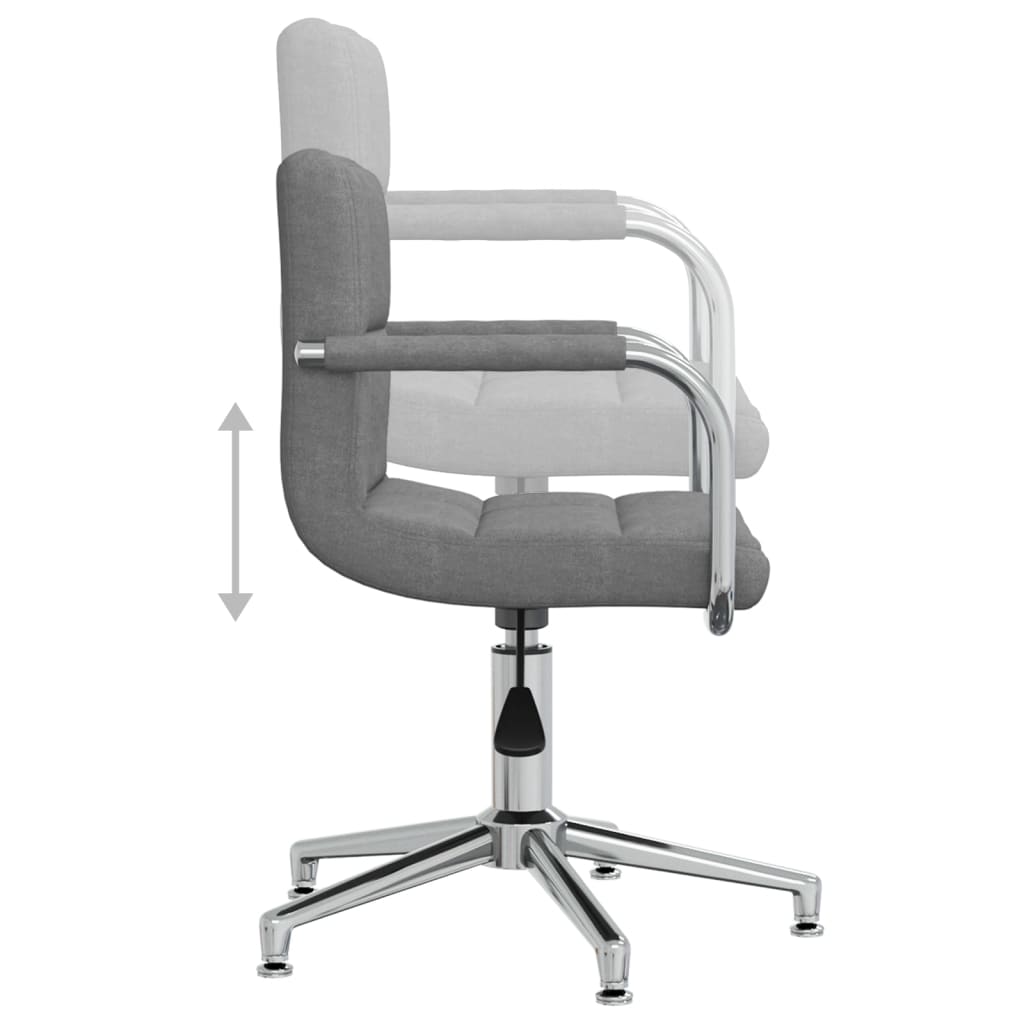 Chaise pivotante de bureau Gris clair Tissu Chaises de bureau vidaXL