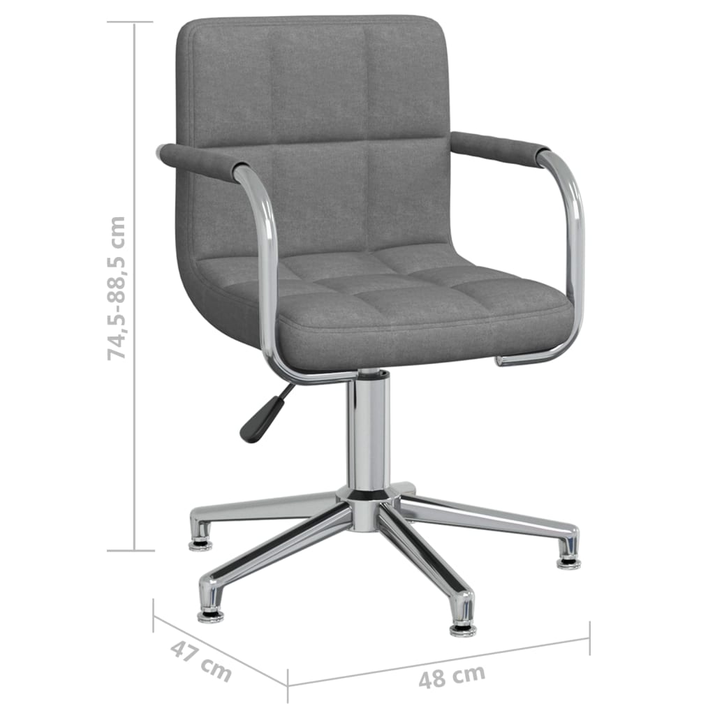 Chaise pivotante de bureau Gris clair Tissu Chaises de bureau vidaXL