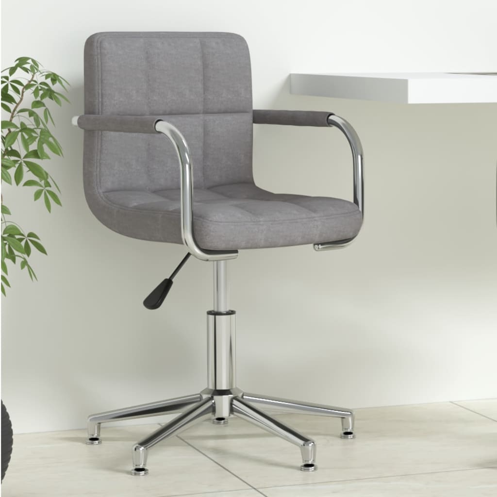 Chaise pivotante de bureau Gris clair Tissu Chaises de bureau vidaXL