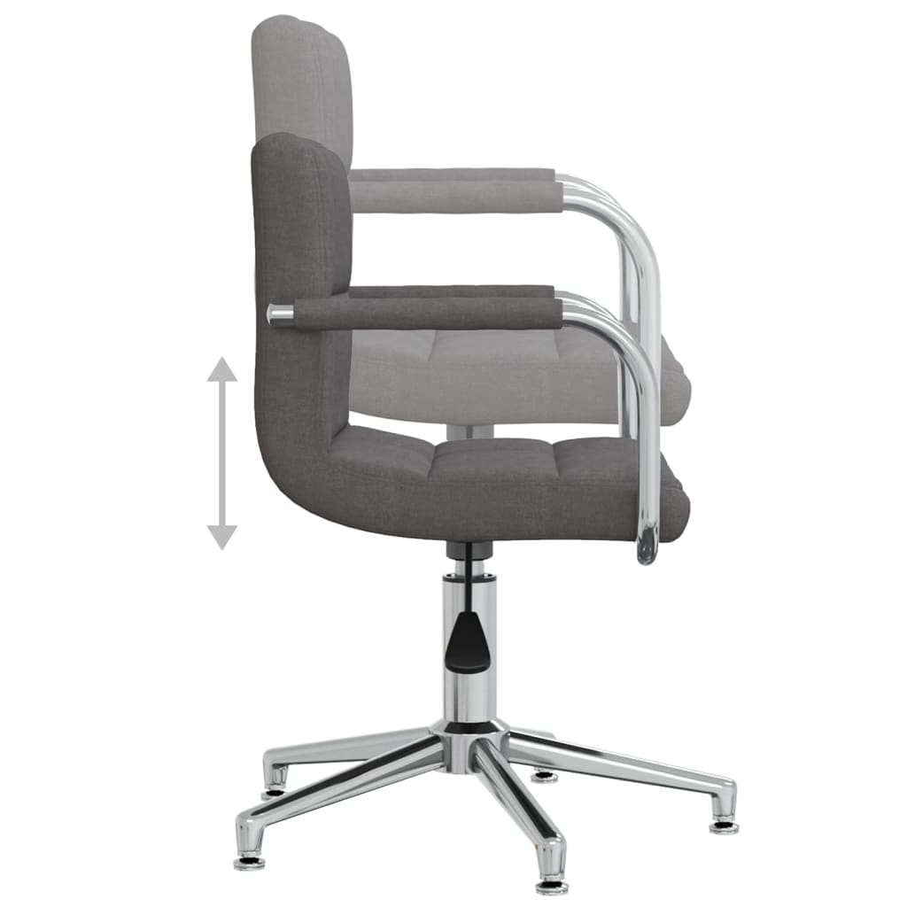 Chaise pivotante de bureau Gris foncé Tissu Chaises de bureau vidaXL