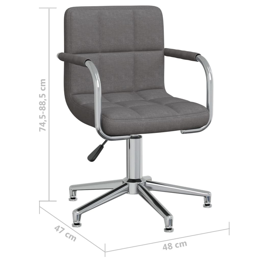 Chaise pivotante de bureau Gris foncé Tissu Chaises de bureau vidaXL