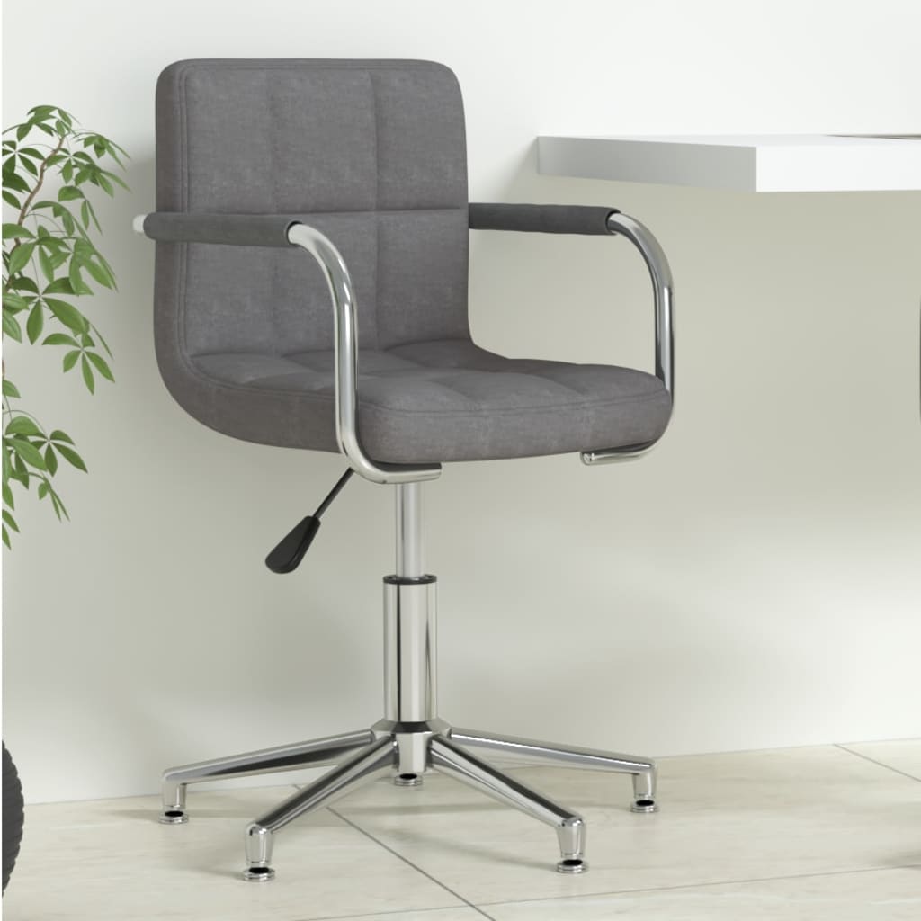 Chaise pivotante de bureau Gris foncé Tissu Chaises de bureau vidaXL