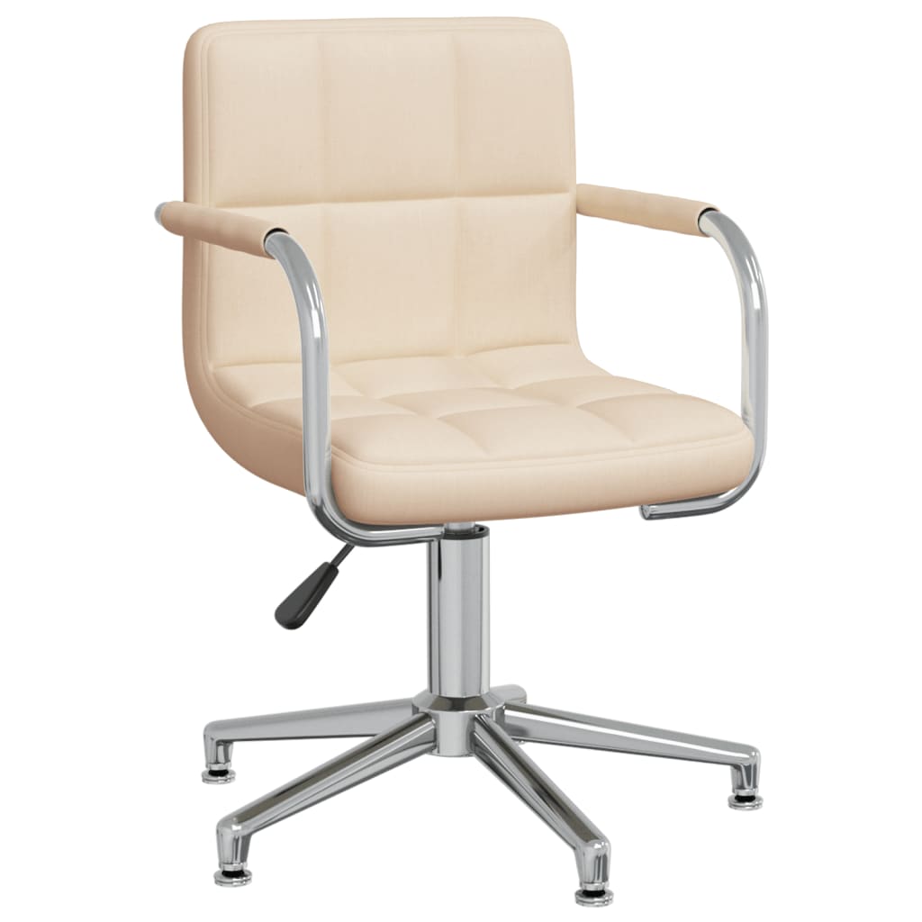 Chaise pivotante de bureau Crème Tissu Chaises de bureau vidaXL