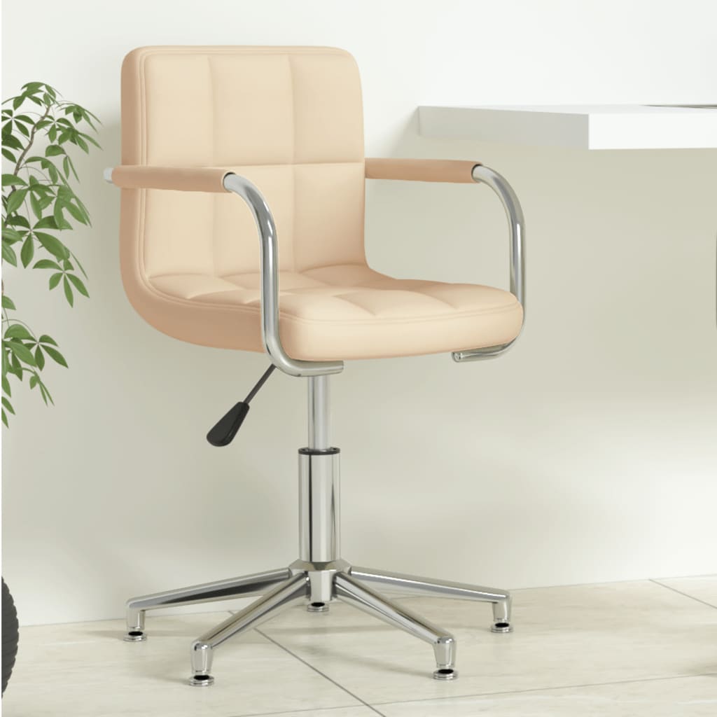 Chaise pivotante de bureau Crème Tissu Chaises de bureau vidaXL